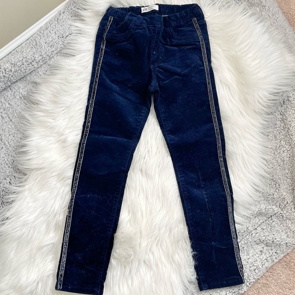 H&M Other - H&M velour / micro corduroy Navy Blue Pants Sparkle